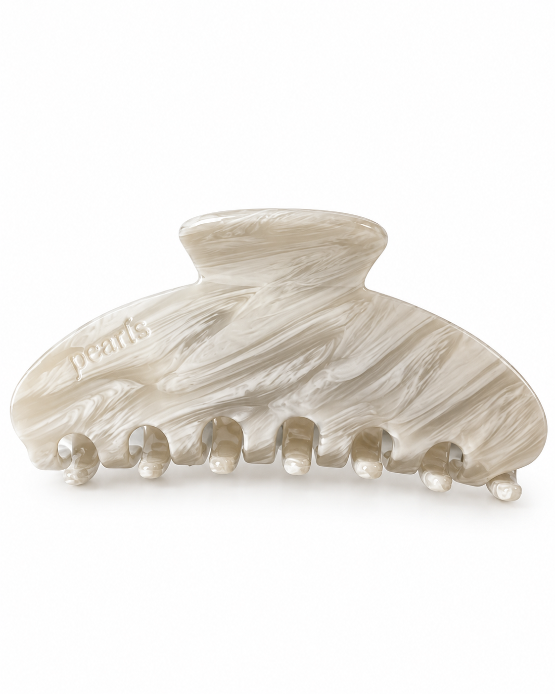 Alabaster Clip, pearly white marbled claw clip by Pearls Studios
