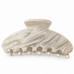 Alabaster Clip, pearly white marbled claw clip by Pearls Studios