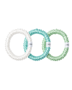 Coastal silk scrunchies, set of three by Pearls Studios