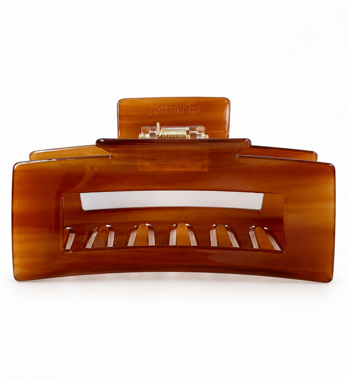 Mesa Clip, rectangular amber tortoiseshell claw clip by Pearls Studios
