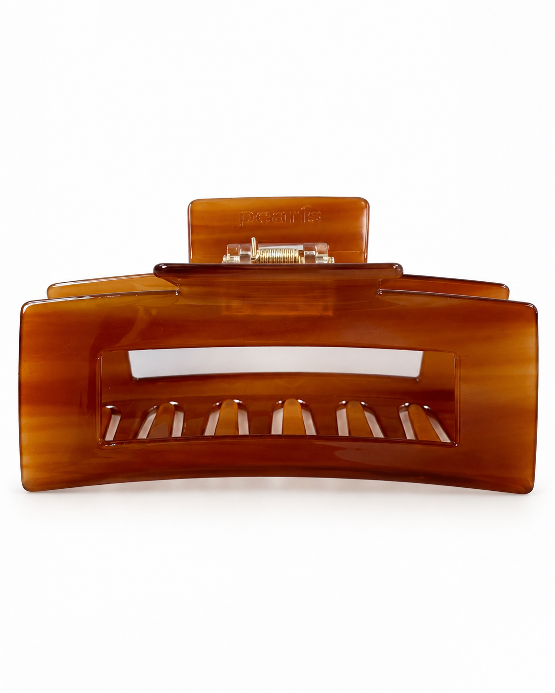 Mesa Clip, rectangular amber tortoiseshell claw clip by Pearls Studios