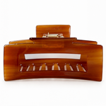 Mesa Clip, rectangular amber tortoiseshell claw clip by Pearls Studios
