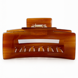 Mesa Clip, rectangular amber tortoiseshell claw clip by Pearls Studios