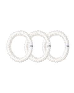 Pearl silk scrunchies, set of three by Pearls Studios