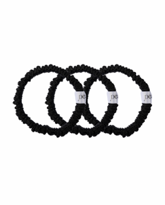 Midnight silk scrunchies, set of three by Pearls Studios