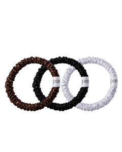 Winter silk scrunchies, set of three by Pearls Studios